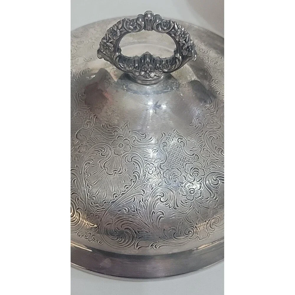 VTG International Silver Camelot Covered Vegetable Bowl Silverplate 6162 w Lid